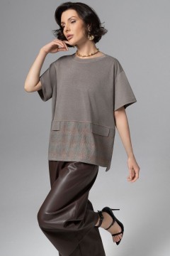 Футболка трикотажная с акцентными строчками Charutti(фото6)