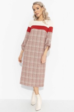 Платье трикотажное в клетку с акцентной спинкой Charutti(фото3)