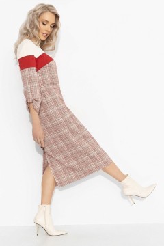Платье трикотажное в клетку с акцентной спинкой Charutti(фото5)