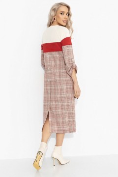 Платье трикотажное в клетку с акцентной спинкой Charutti(фото6)