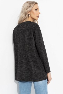 Свитшот чёрный трикотажный с акцентными молниями Charutti(фото5)