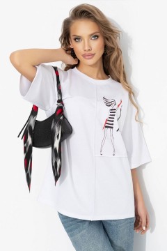 Футболка белая со швами наружу Charutti(фото2)