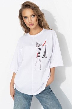 Футболка белая со швами наружу Charutti(фото4)