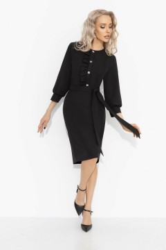 Платье чёрное с рюшами Charutti(фото5)