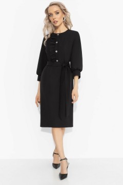 Платье чёрное с рюшами Charutti(фото2)