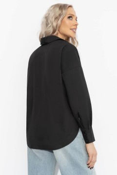 Рубашка чёрная из хлопка Charutti(фото6)