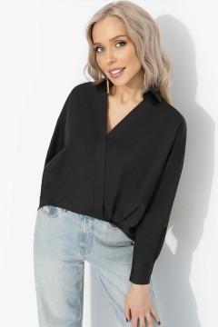 Рубашка чёрная из хлопка Charutti(фото3)