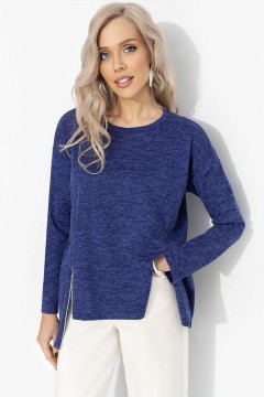 Свитшот синий трикотажный с акцентными молниями