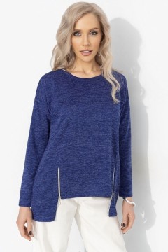 Свитшот синий трикотажный с акцентными молниями Charutti(фото4)