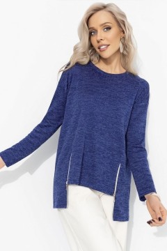 Свитшот синий трикотажный с акцентными молниями Charutti(фото6)