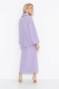Костюм сиреневый с юбкой и со съёмной розой Charutti(фото6)