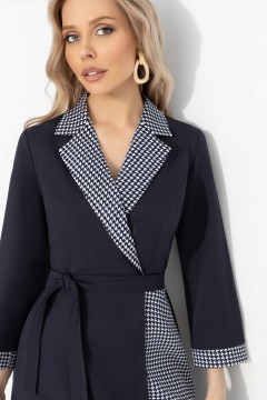 Платье тёмно-синее на запах с поясом Charutti(фото3)