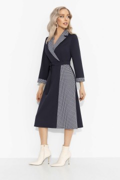 Платье тёмно-синее на запах с поясом Charutti(фото6)