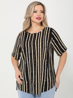 Блузка чёрно-бежевая в полоску Dora(фото6)