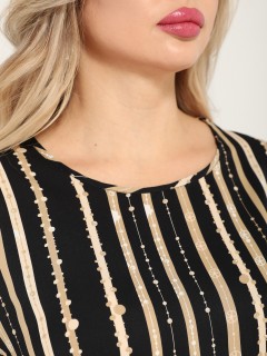 Блузка чёрно-бежевая в полоску Dora(фото4)