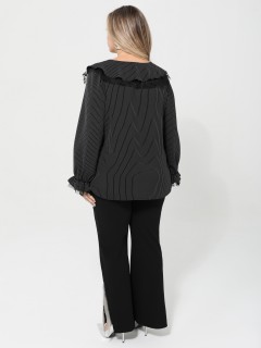 Брюки нарядные чёрные с металлической бахромой Dora(фото10)