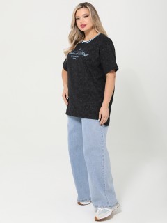 Футболка трикотажная тёмно-серая с принтом Dora(фото6)