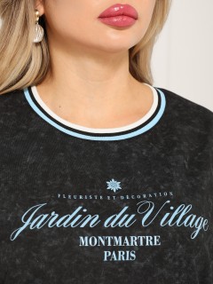 Футболка трикотажная тёмно-серая с принтом Dora(фото10)