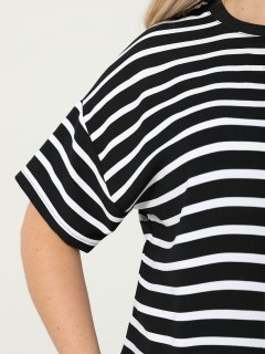 Блузка в чёрно-белую полоску Dora(фото8)
