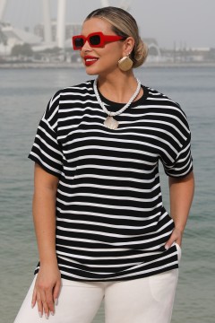 Блузка в чёрно-белую полоску Dora