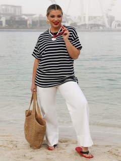 Блузка в чёрно-белую полоску Dora(фото2)