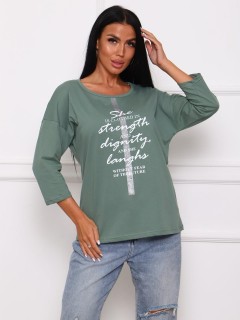 Футболка трикотажная цвета хаки с принтом Iv-capriz(фото3)