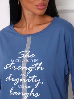 Футболка трикотажная цвета индиго с принтом Iv-capriz(фото5)