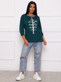 Футболка трикотажная изумрудного цвета с принтом Iv-capriz(фото2)