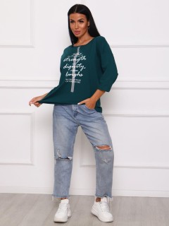 Футболка трикотажная изумрудного цвета с принтом Iv-capriz(фото4)