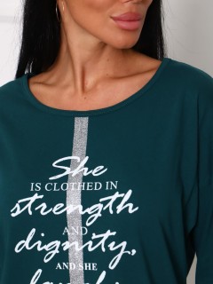 Футболка трикотажная изумрудного цвета с принтом Iv-capriz(фото5)