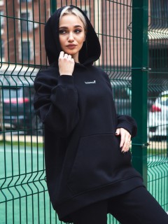 Худи оверсайз с начёсом в чёрном цвете Kosmos(фото3)