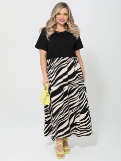 Платье комбинированное с разрезами по низу Dora(фото3)