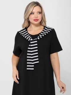 Платье чёрное из трикотажа в морском стиле Dora(фото3)