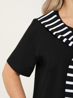 Платье чёрное из трикотажа в морском стиле Dora(фото4)