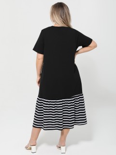 Платье чёрное из трикотажа в морском стиле Dora(фото7)