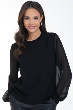 Блузка шифоновая чёрного цвета Diolche