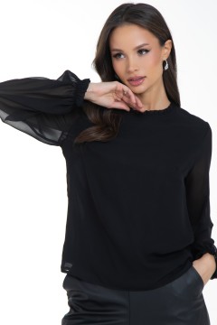 Блузка шифоновая чёрного цвета Diolche(фото5)