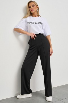 Брюки трикотажные чёрные с карманами Jetty