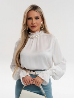 Блузка белая из шифона-жатки Jetty(фото7)