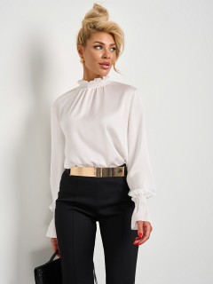 Блузка белая из шифона-жатки Jetty(фото14)