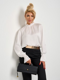 Блузка белая из шифона-жатки Jetty(фото12)