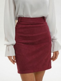 Юбка вельветовая бордового цвета Jetty(фото3)