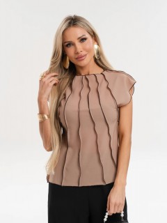 Блузка бежевая из шифона Jetty(фото3)