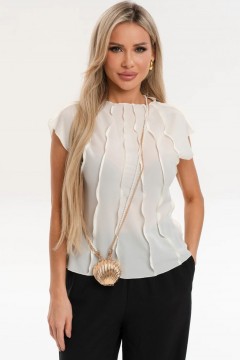 Блузка из шифона молочного цвета Jetty