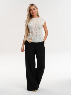 Блузка из шифона молочного цвета Jetty(фото2)