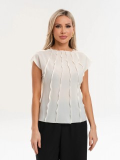 Блузка из шифона молочного цвета Jetty(фото6)