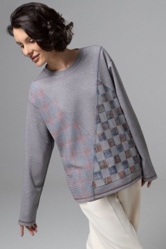 Лонгслив серый с акцентными швами Charutti(фото4)