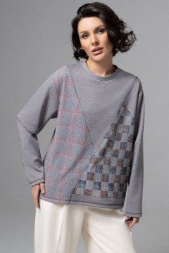 Лонгслив серый с акцентными швами Charutti