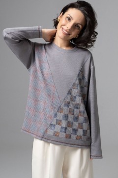 Лонгслив серый с акцентными швами Charutti(фото6)