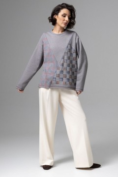 Лонгслив серый с акцентными швами Charutti(фото2)